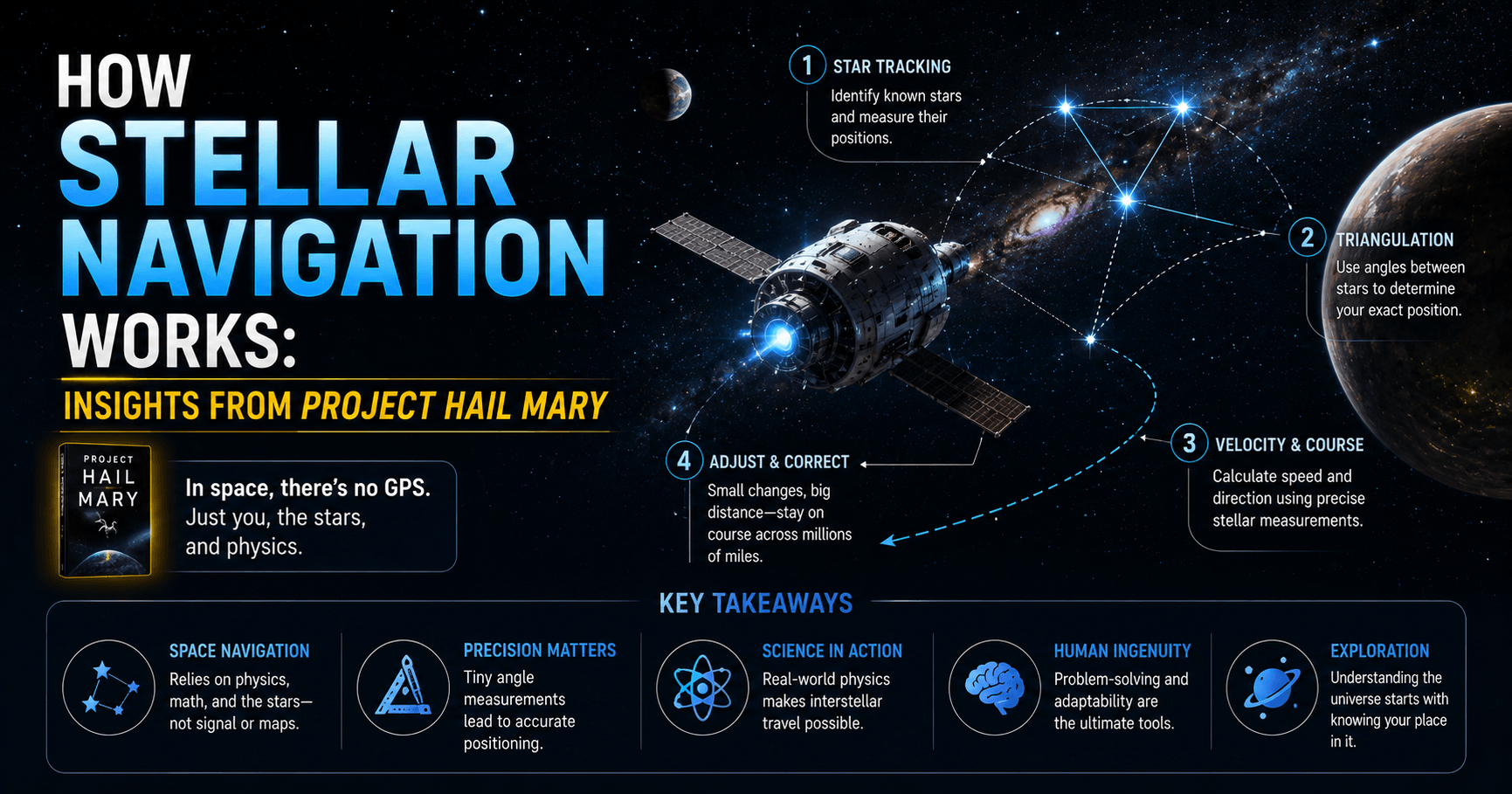 How Stellar Navigation Works: Insights from Project Hail Mary