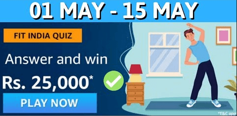 Amazon Fit India Quiz Answers Win Rs 4 Prizes Clickable India